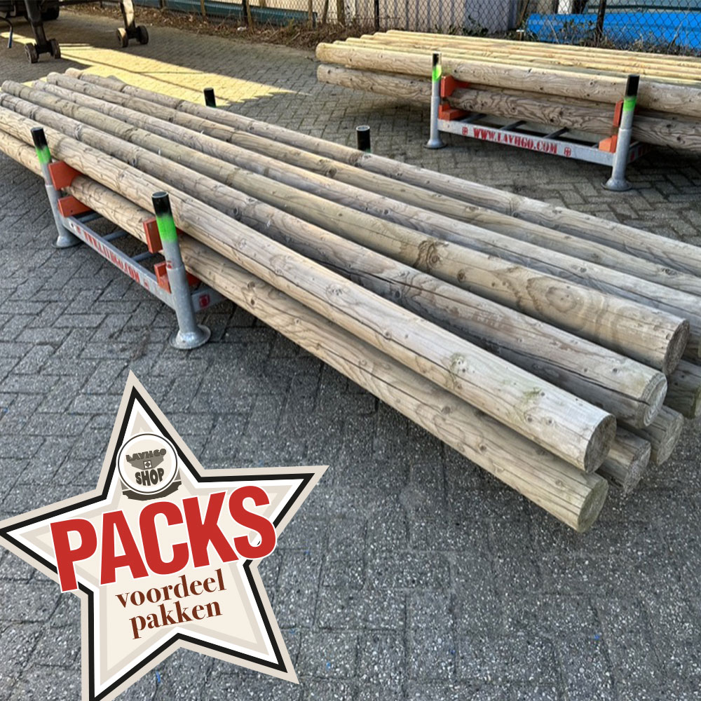 Paal Rondhout 5mtr (12-Pack)
